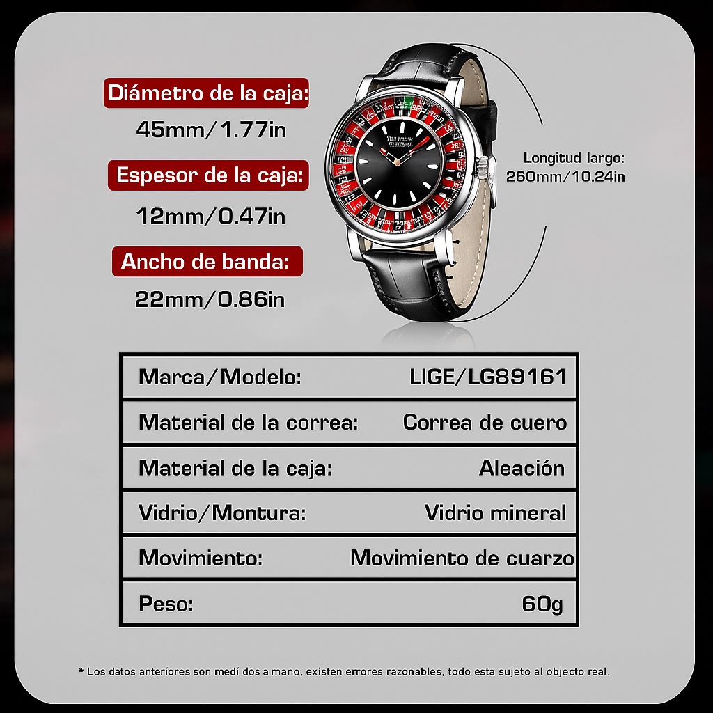 LuxeTempo - Reloj Lige Casino